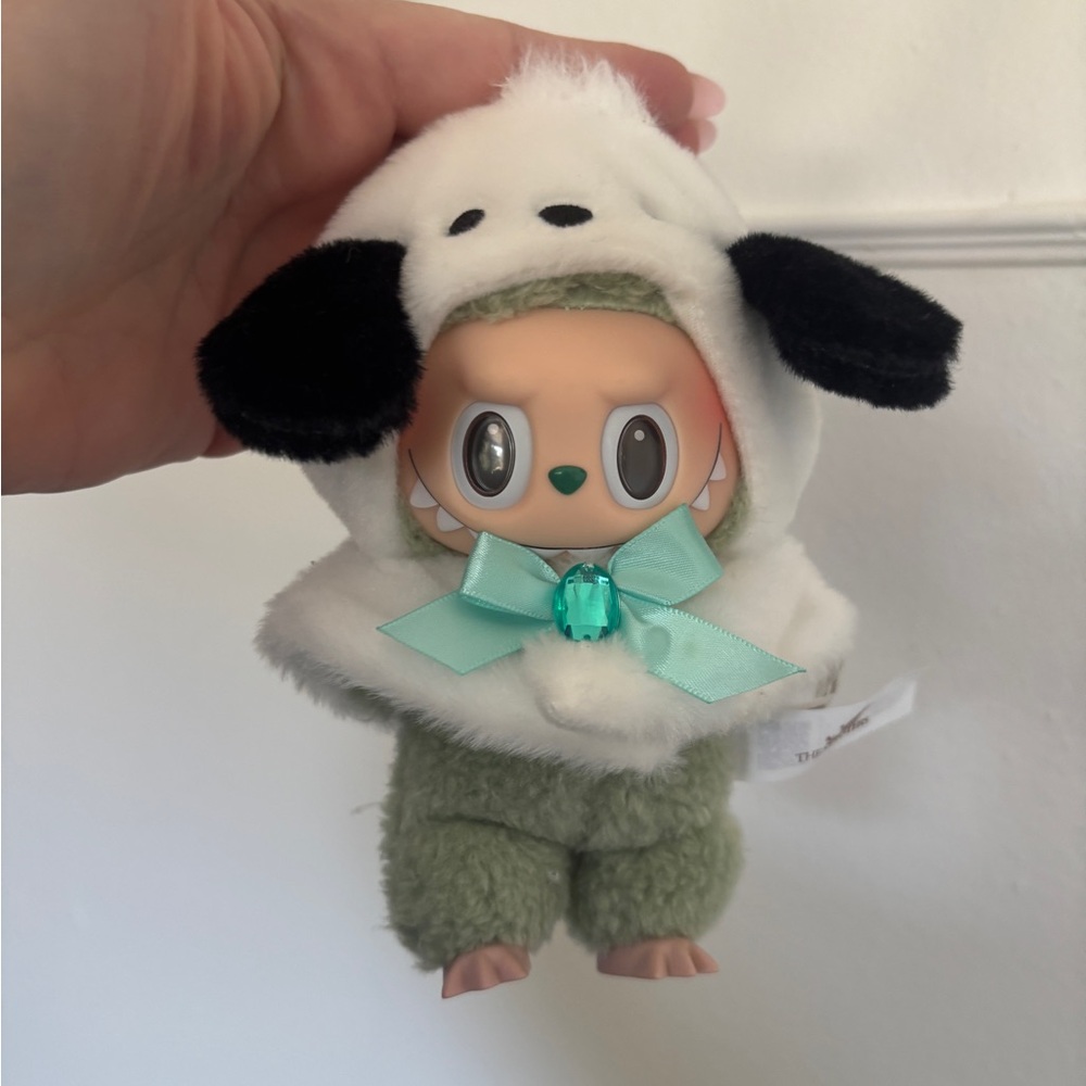 Pop Mart Labubu Exciting Macaron Green Grape w/ Pochacco Hood